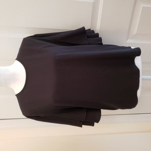 NWT Popsugar Black Ruffle Sleeves Top Size Large